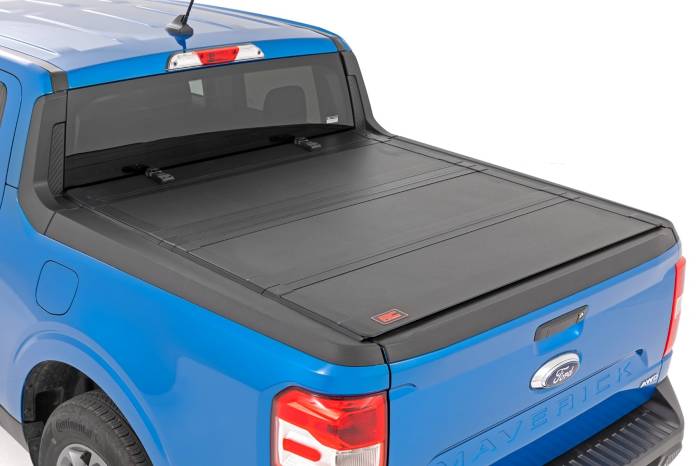 Rough Country - Hard Tri-Fold Flip Up Bed Cover 4 Foot 6 Inch Bed Ford Maverick 2WD/4WD (22-26) Rough Country