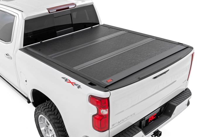 Rough Country - Hard Low Profile Bed Cover 6 Foot 7 Inch Bed Rail Cap Silverado/Sierra 1500/2500HD/3500HD (14-19 & Classic) Rough Country