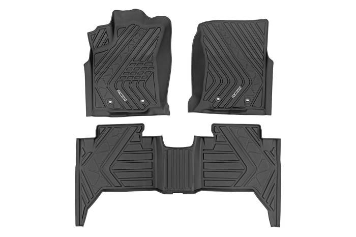 Rough Country - Flex-Fit Floor Mats Front and Rear Toyota Tacoma 2WD/4WD (2016-2023) Rough Country