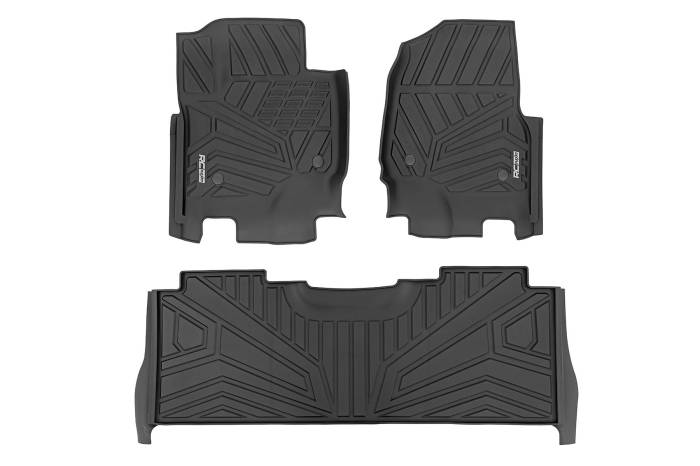 Rough Country - Flex-Fit Floor Mats Front and Rear Ford F-250/F-350 Super Duty (17-26) Rough Country