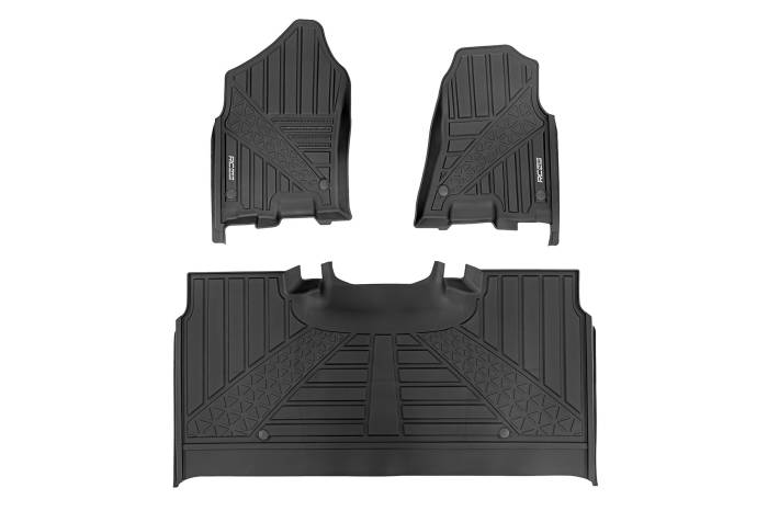 Rough Country - Flex-Fit Floor Mats FR & RR Crew Ram 1500 (19-24)/1500 TRX (21-24) Rough Country