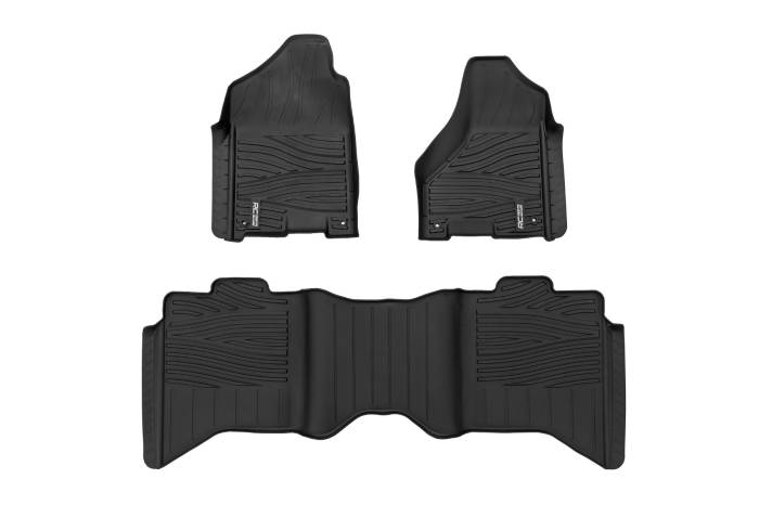 Rough Country - Flex-Fit Floor Mats FR & RR Crew Cab Ram 1500 2WD/4WD (2012-2018 & Classic) Rough Country