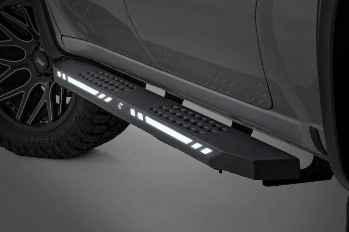 Rough Country - AC2 Running Boards Amber/White Crew Cab Ram 1500/2500/3500 2WD/4WD (2010-2025 & Classic) Rough Country