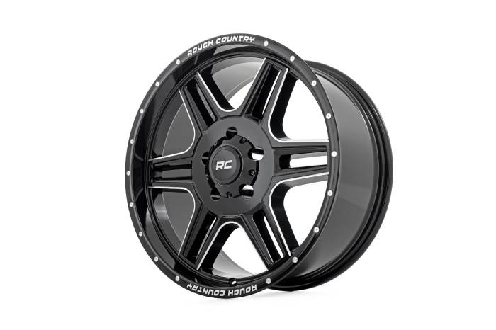 Rough Country - 92 Series Wheel Machined One-Piece Gloss Black 18x9 5x5.5 +0mm Rough Country