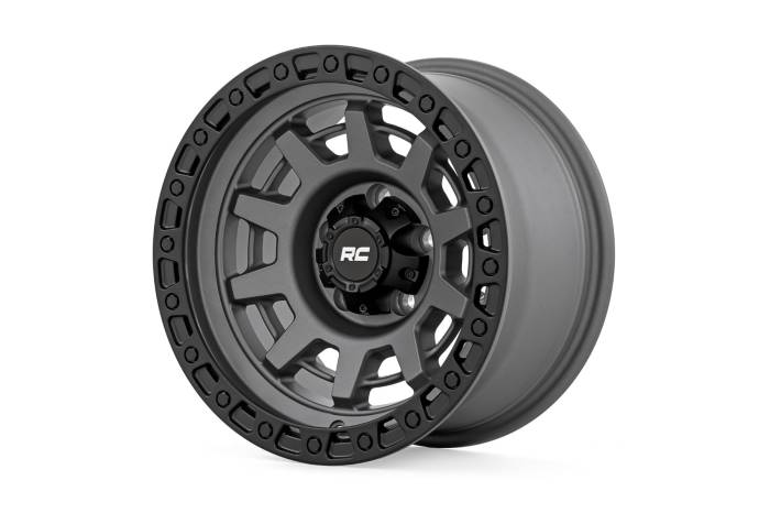 Rough Country - 85 Series Wheel One-Piece Gunmetal Gray/Black 15x8 5x5.5 -19mm Rough Country