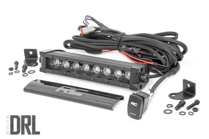 Rough Country - 8 Inch Black Series LED Light Bar Single Row Amber DRL Rough Country