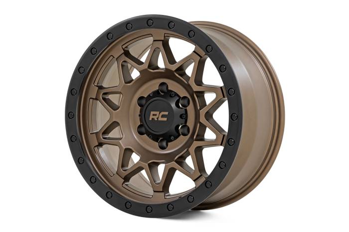 Rough Country - 78 Series Wheel Simulated Beadlock Bronze/Black 18x9 8x6.5 -12mm Rough Country