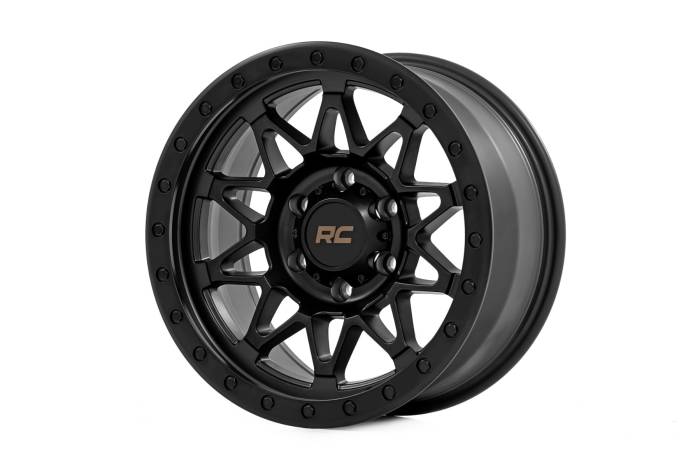 Rough Country - 78 Series Wheel Simulated Beadlock Black 17x8.5 6x5.5 +0mm Rough Country