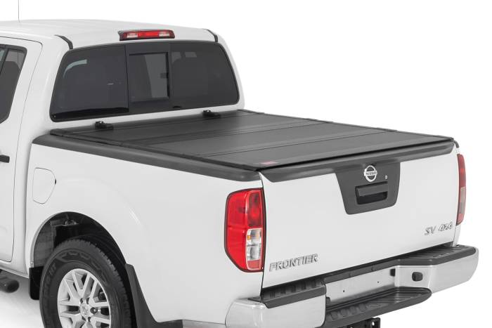 Rough Country - Hard Tri-Fold Flip Up Bed Cover 5 Foot Bed Nissan Frontier 2WD/4WD (05-21) Rough Country