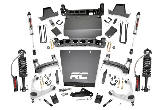 Rough Country - 7 Inch Stamped Steel LCA Lift Kit Forged UCA Bracket Vertex/V2 Shks Silverado/Sierra 1500 (16-18) Rough Country