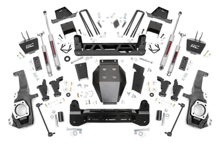 Rough Country - 7 Inch Lift Kit Torsion Drop w/ Overloads Silverado/Sierra 2500HD/3500HD (20-26) Rough Country