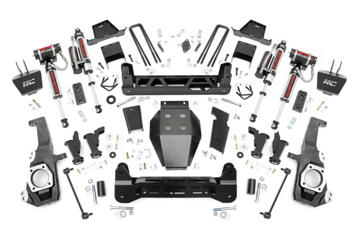 Rough Country - 7 Inch Lift Kit Torsion Drop Vertex w/ Overloads Silverado/Sierra 2500HD/3500HD (20-26) Rough Country