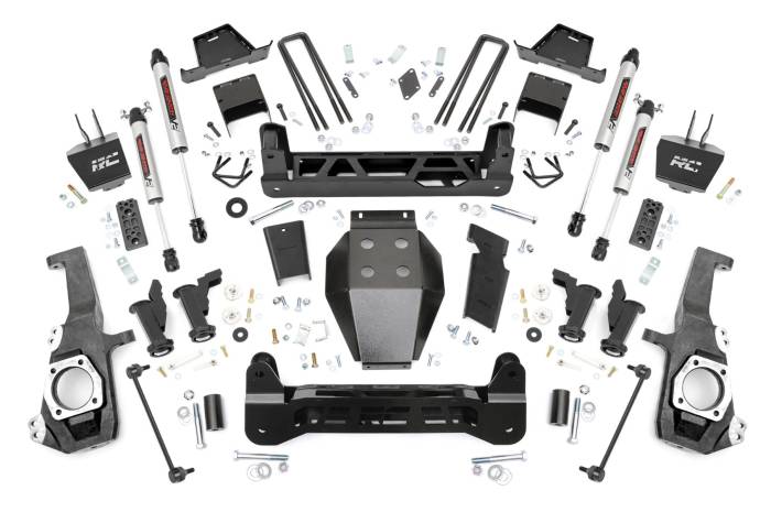 Rough Country - 7 Inch Lift Kit Torsion Drop V2 Silverado/Sierra 2500HD/3500HD (20-26) Rough Country