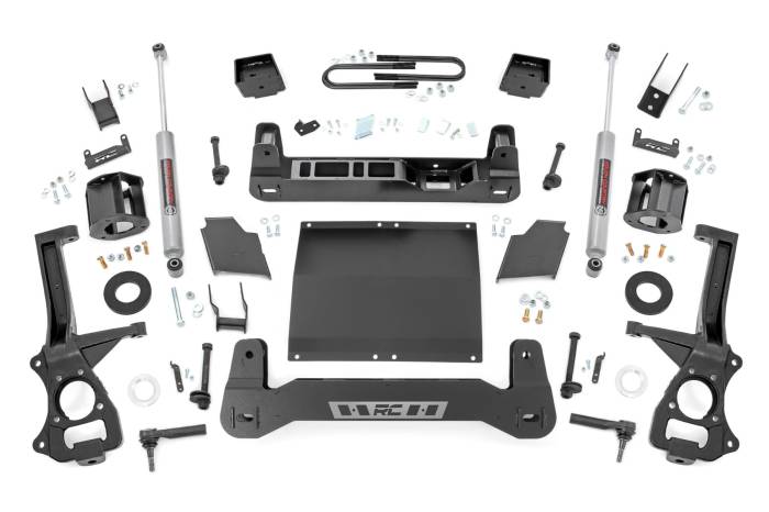 Rough Country - 6 Inch Lift Kit Mono Leaf Rear Diesel GMC Sierra 1500 2WD/4WD (19-24) Rough Country