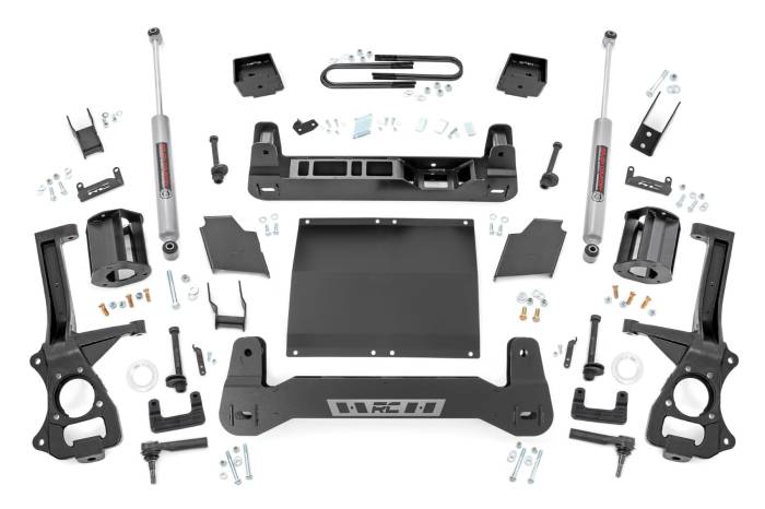 Rough Country - 6 Inch Lift Kit Mono Leaf Rear Diesel Chevy Silverado 1500 4WD (22-24) Rough Country