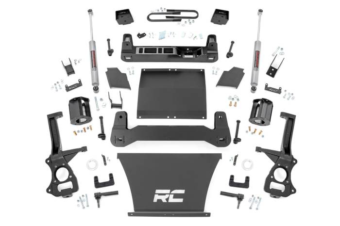 Rough Country - 6 Inch Lift Kit Mono Leaf Rear Chevy Silverado 1500 4WD (2022-2024) Rough Country