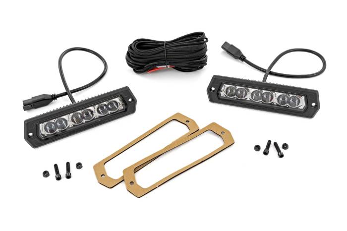 Rough Country - 6 Inch Chrome Series LED Lights Flush Mount Pair Rough Country