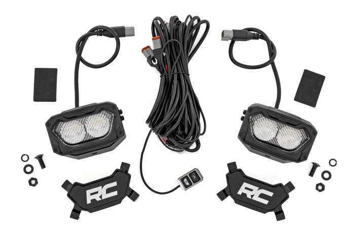Rough Country - 5 Inch Light Pods White/Amber DRL Flood Pair Rough Country