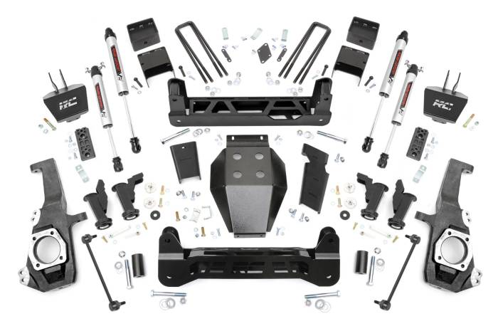 Rough Country - 5 Inch Lift Kit Torsion Drop V2 w/ Overloads Silverado/Sierra 2500HD/3500HD (20-26) Rough Country