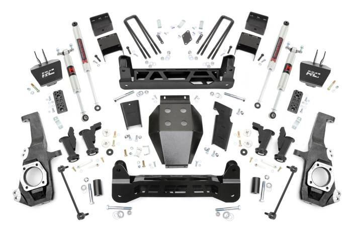 Rough Country - 5 Inch Lift Kit Torsion Drop M1 w/ Overloads Silverado/Sierra 2500HD/3500HD (20-26) Rough Country