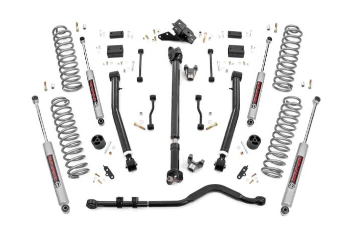 Rough Country - 3.5 Inch Lift Kit Adj Lower FR D/S Jeep Wrangler JL 4WD (2024-2026) Rough Country