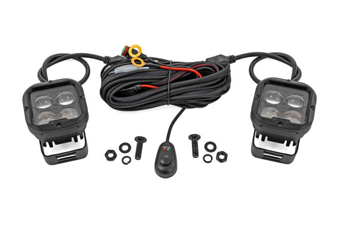Rough Country - 2 Inch SAE Driving Light Pods Pair Rough Country