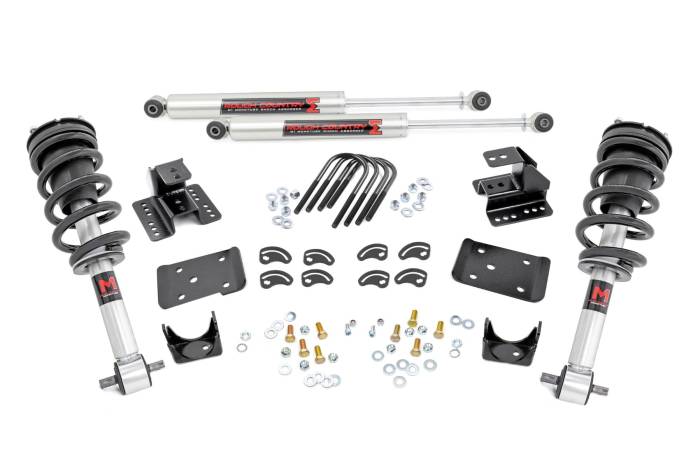 Rough Country - 2 Inch Lowering Kit 4 Inch Rear Lowering M1 Silverado/Sierra 1500 (14-18 & Classic) Rough Country