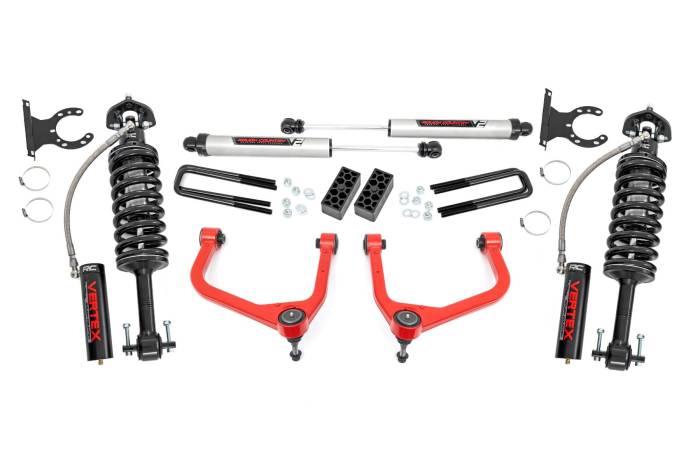 Rough Country - 3.5 Inch Lift Kit Vertex/V2 Red GMC Sierra 1500 2WD/4WD (2019-2025) Rough Country