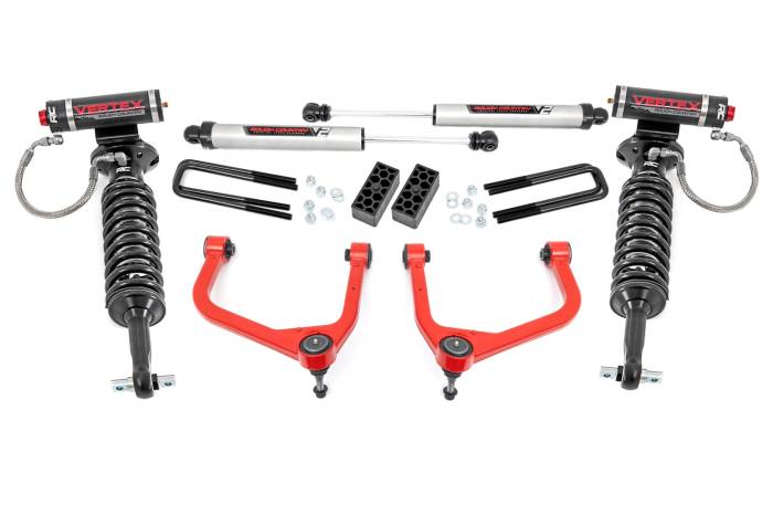 Rough Country - 3.5 Inch Lift Kit Vertex/V2 Red Chevy Silverado 1500 2WD/4WD (2019-2024) Rough Country