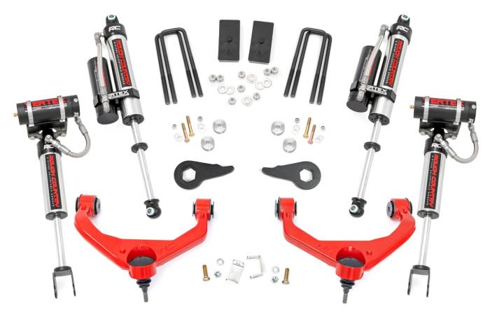 Rough Country - 3.5 Inch Lift Kit Vertex w/ Overloads Red Silverado/Sierra 2500HD/3500HD (11-19) Rough Country