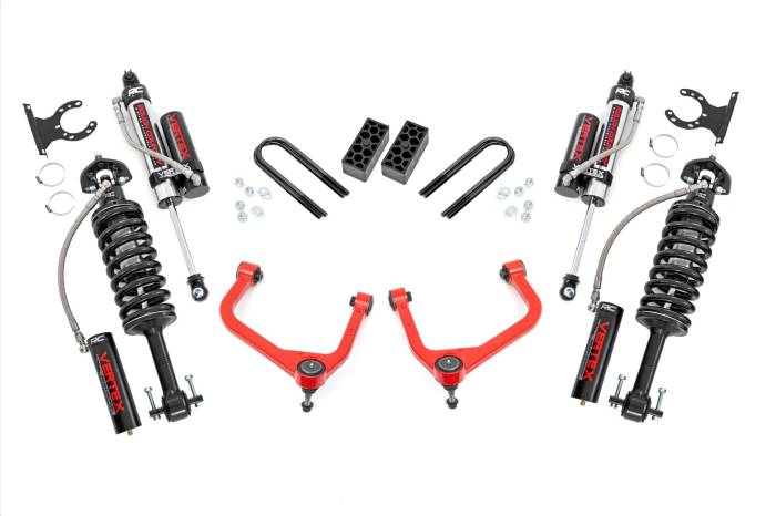 Rough Country - 3.5 Inch Lift Kit Vertex Rear Mono Leaf Red Chevy Silverado 1500 (22-24) Rough Country