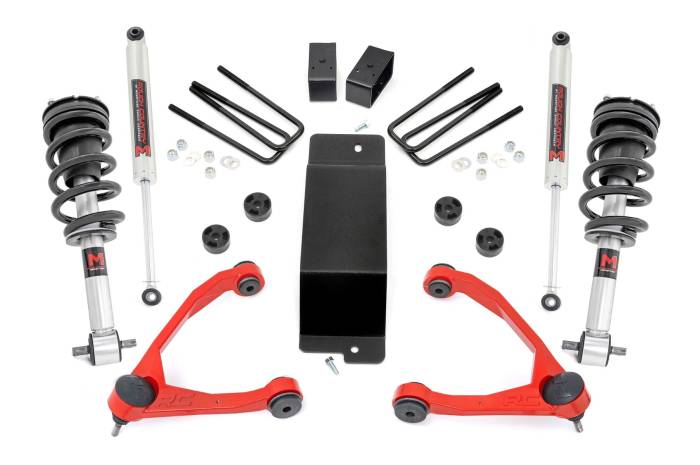 Rough Country - 3.5 Inch Lift Kit UCA M1 Struts Red Silverado/Sierra 1500 (07-13) Rough Country