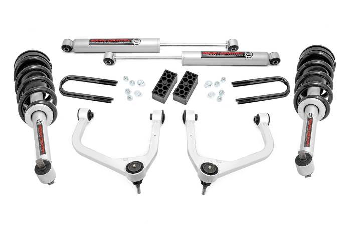 Rough Country - 3.5 Inch Lift Kit N3 Struts Rear Mono Leaf Chevy Silverado 1500 (22-24) Rough Country