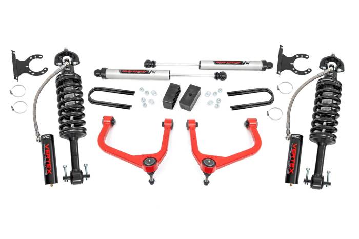 Rough Country - 3.5 Inch Lift Kit Mono Leaf Rear Vertex/V2 Red GMC Sierra 1500 (19-24) Rough Country