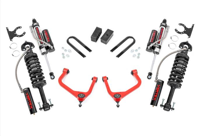 Rough Country - 3.5 Inch Lift Kit Mono Leaf Rear Vertex Red GMC Sierra 1500 2WD/4WD (19-24) Rough Country