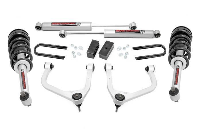Rough Country - 3.5 Inch Lift Kit Mono Leaf Rear N3 Struts GMC Sierra 1500 (19-24) Rough Country