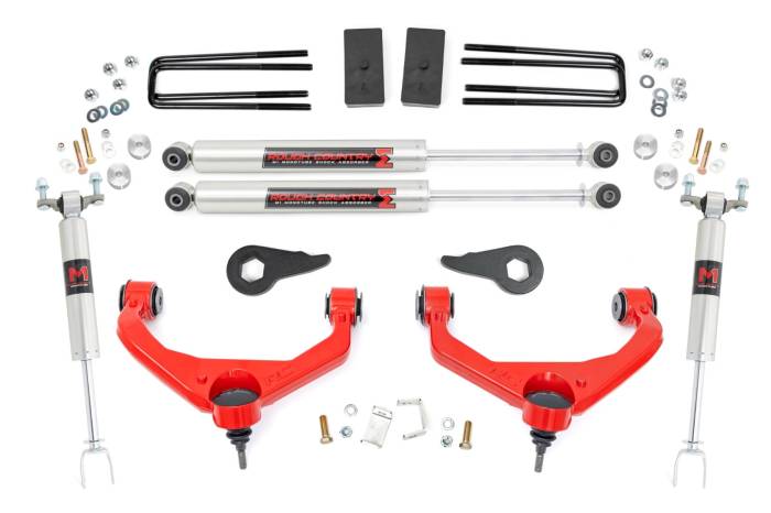Rough Country - 3.5 Inch Lift Kit M1 Red Silverado/Sierra 2500HD/3500HD (11-19) Rough Country