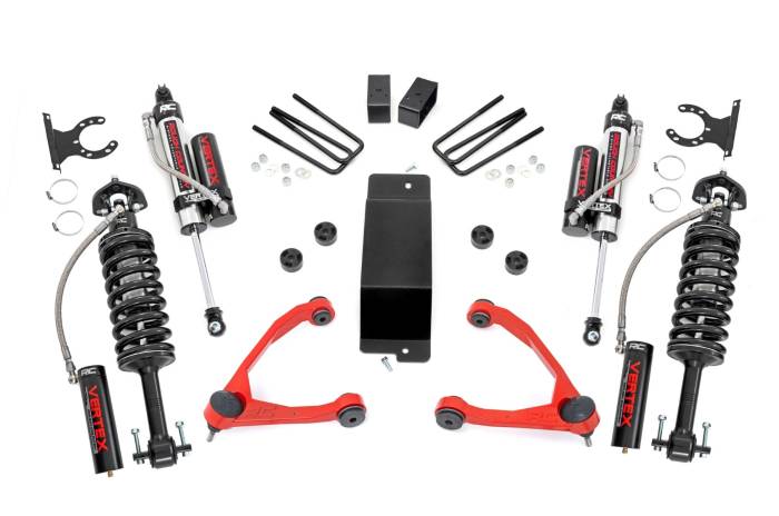 Rough Country - 3.5 Inch Lift Kit Forged UCA Vertex Red Silverado/Sierra 1500 (07-16) Rough Country