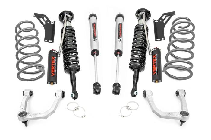 Rough Country - 3 Inch Lift Kit Upper Control Arms RR Coils Vertex/V2 Struts Toyota 4Runner (10-24) Rough Country