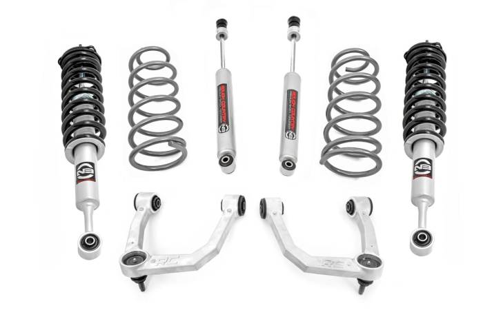 Rough Country - 3 Inch Lift Kit Upper Control Arms RR Coils N3 Struts Toyota 4Runner (10-24) Rough Country