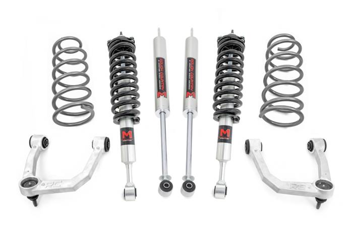 Rough Country - 3 Inch Lift Kit Upper Control Arms RR Coils M1 Struts Toyota 4Runner (10-24) Rough Country