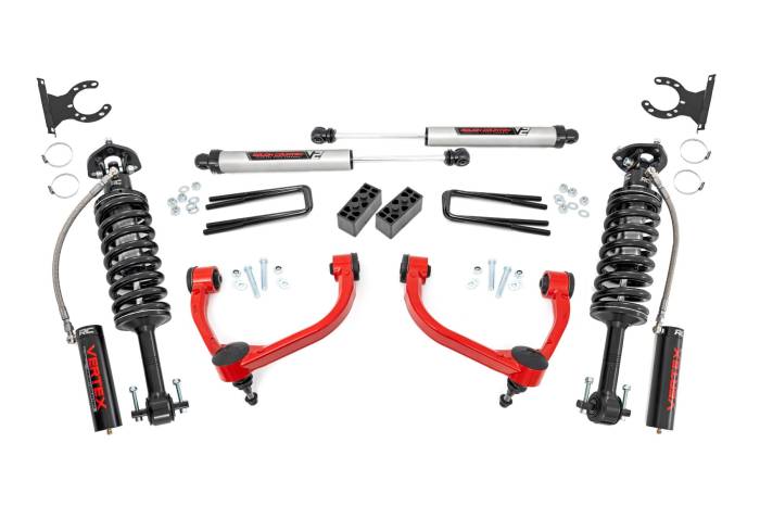 Rough Country - 3 Inch Lift Kit UCAs Vertex/V2 Red Ford F-150 4WD (2014-2020) Rough Country