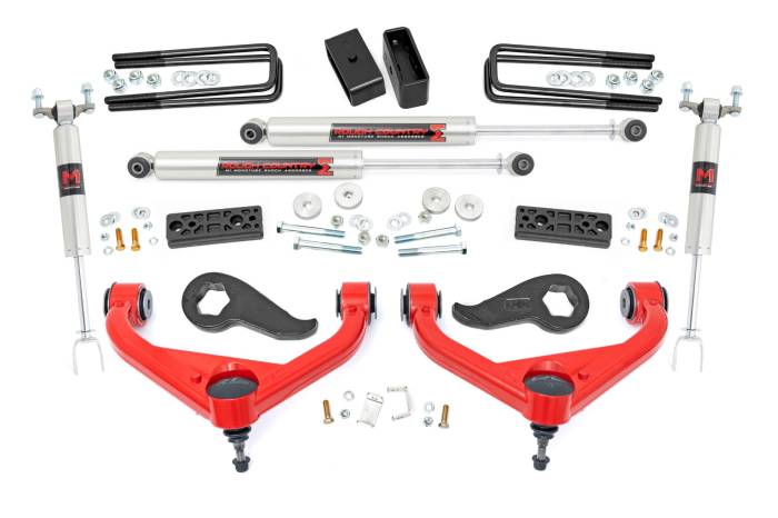 Rough Country - 3 Inch Lift Kit UCAs M1 Sierra/Red Silverado 3500 HD (20-26) Rough Country