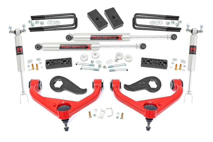 Rough Country - 3 Inch Lift Kit UCAs M1 Red Silverado/Sierra 2500HD/3500HD (20-26) Rough Country