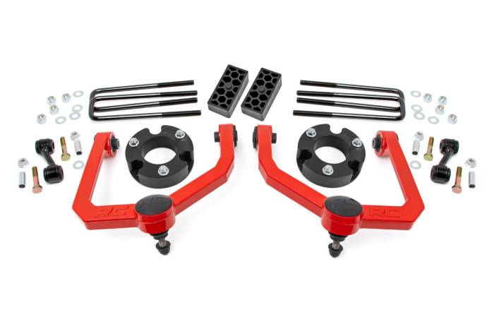 Rough Country - 3 Inch Lift Kit Red Nissan Titan 2WD/4WD (2004-2024) Rough Country