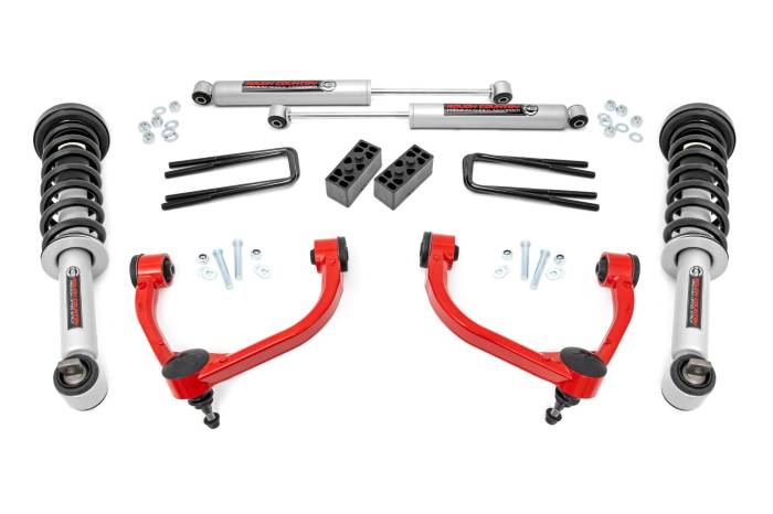 Rough Country - 3 Inch Lift Kit N3 Struts Red Ford F-150 4WD (2014-2020) Rough Country
