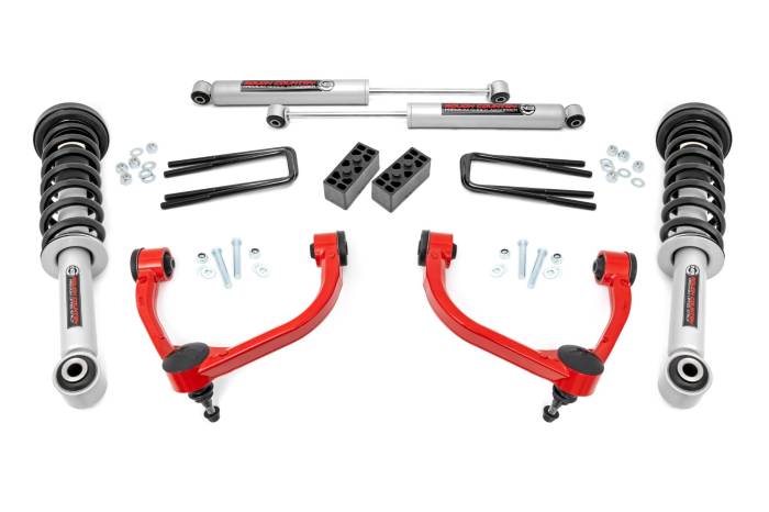 Rough Country - 3 Inch Lift Kit N3 Struts Red Ford F-150 4WD (2009-2013) Rough Country