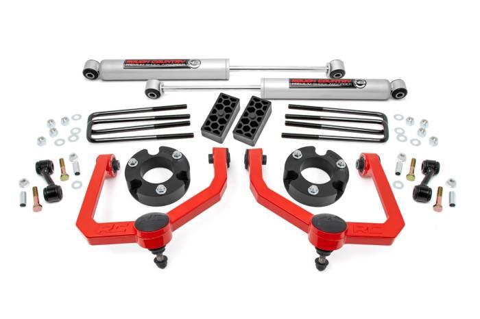 Rough Country - 3 Inch Lift Kit N3 Shocks Red Nissan Titan 2WD/4WD (2004-2024) Rough Country