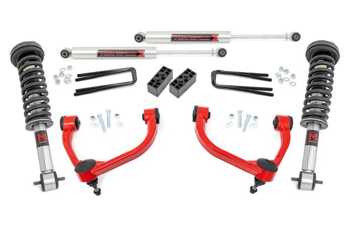 Rough Country - 3 Inch Lift Kit M1 Struts Red Ford F-150 4WD (2014-2020) Rough Country