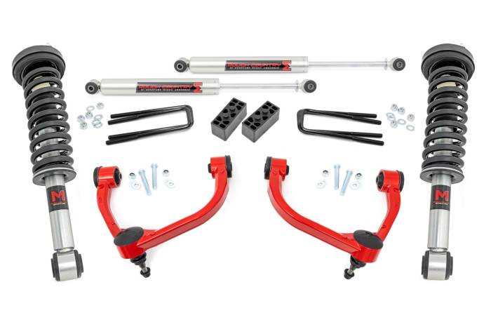Rough Country - 3 Inch Lift Kit M1 Struts Red Ford F-150 4WD (2009-2013) Rough Country